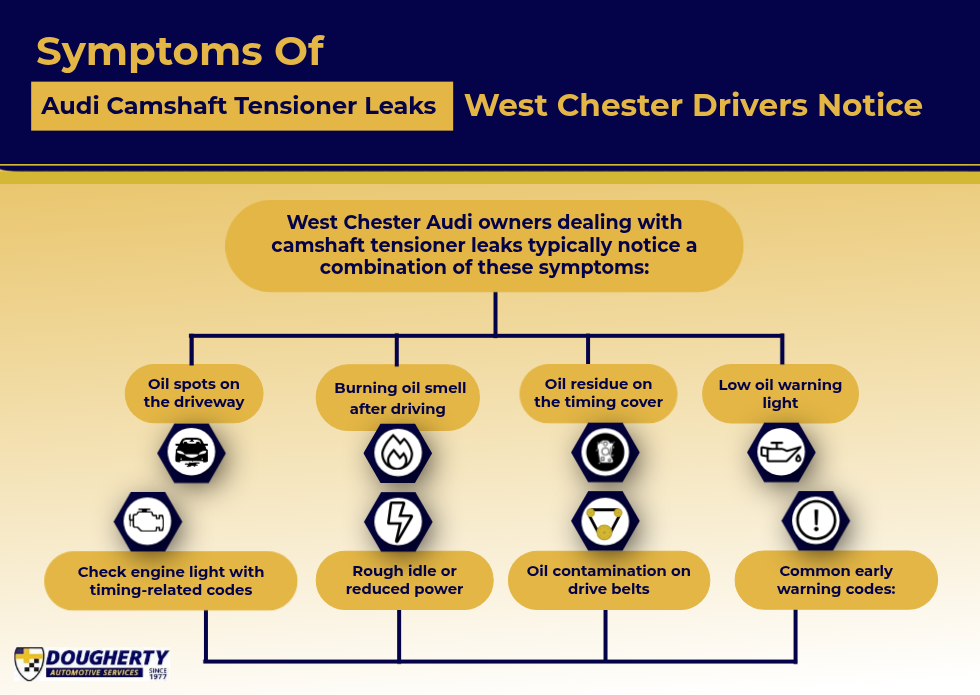 Symptoms of Audi Camshaft Tensioner Leaks West Chester Drivers Notice